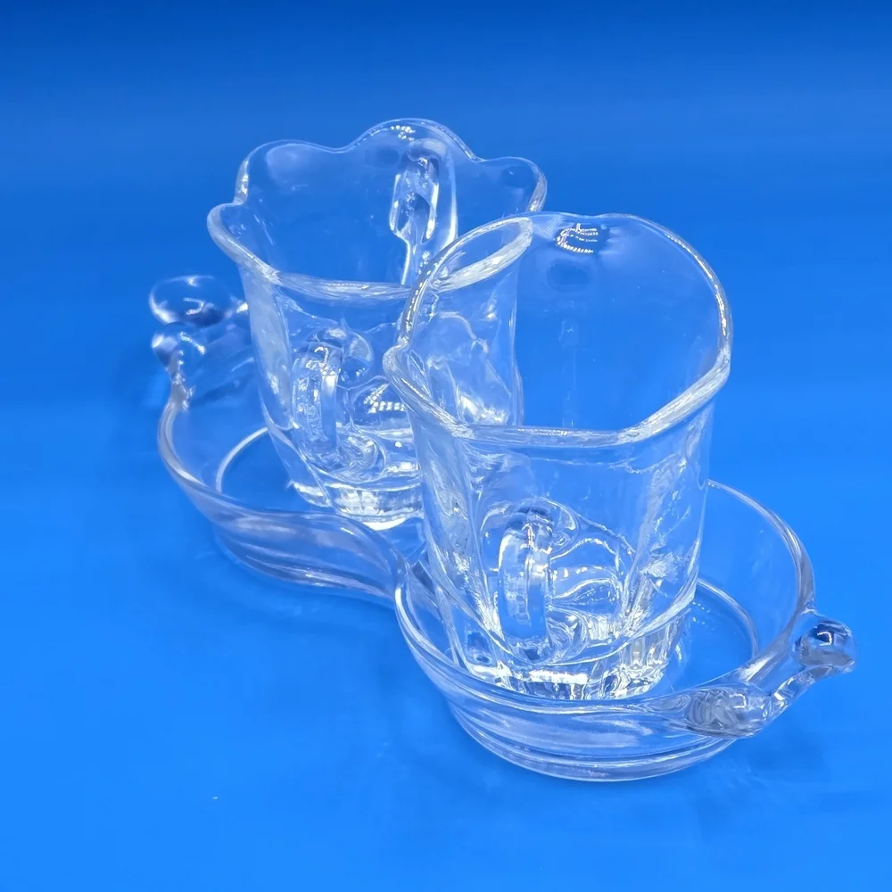 DUNCAN & MILLER Vintage Canterbury 3 piece Crystal Sugar, Creamer & Divided Tray